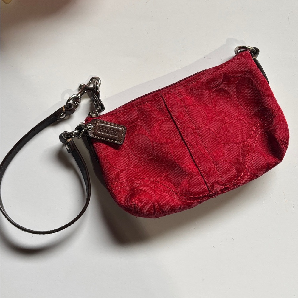 Coach Signature Mini Shoulder Bag Red MINI COACH RED SIGNATURE PURSE Y2K - Picture 4 of 17